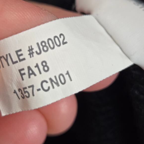 J. Crew Collarless Sweater Blazer Cardigan Long Line Knit Black Cotton XL J8002 - Picture 6 of 7